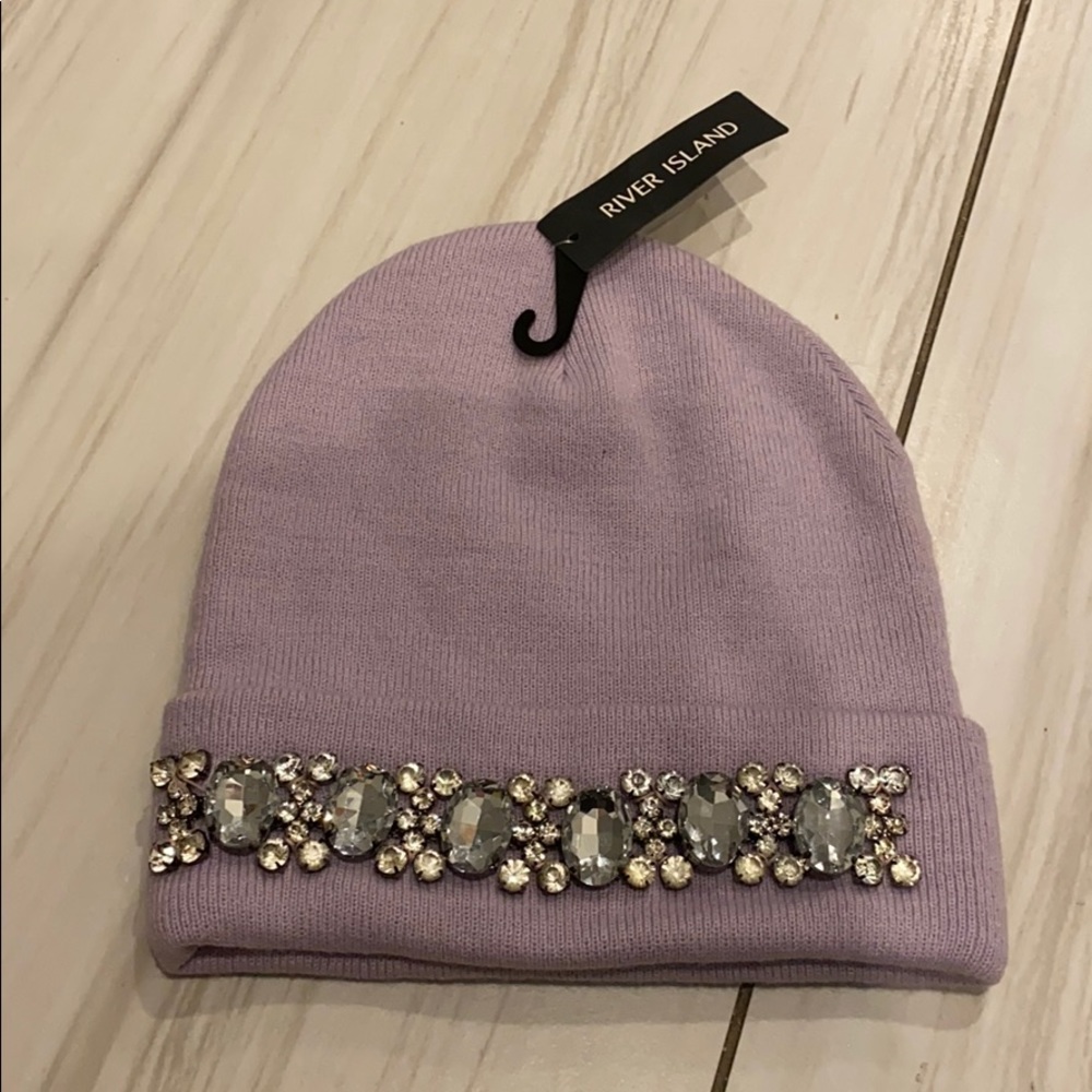 NWT lilac/lavender river island asos knit hat